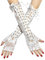 MoreChioce 1 Paar Lange Damen Spitzenhandschuhe, Blumen Brauthandschuhe Retro Punk Handschuhe Spitze Handstulpen Abendhandschuhe Party Verkleidung Netzhandschuhe Kostüm Accessoires,Weiß