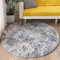 MARATIP Plüsch Teppich Rund, Flauschiger Für Modernes Wohnzimmer, Kinder Mädchen, Weicher Für Schlafzimmer/Kinderzimmer (Hellgrau, Ø 120 cm Runde)