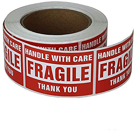 Fragile Stickers 2 x3 (50mmx76mm) 500 Warning Fragile Stickers, Handle With Care, Fragile, Packaging Stickers, Shipping Sticker Labels.