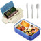 Vastsea 1400ML Lunchbox, Lunch Box, Brotdose mit 3 Fächern, mit Messer, Löffel und Gabel, Mikrowellengeeignet, für Erwachsene und Kinder