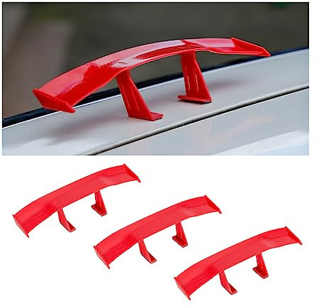 CGEAMDY Auto Mini Schwanz Spoiler Flügel, 3 PCS Universal Auto Mini Spoiler Wing, Auto Heckflügel-Dekoration OhnePerforation Kann für Alle Fahrzeugumbauten(Rot)