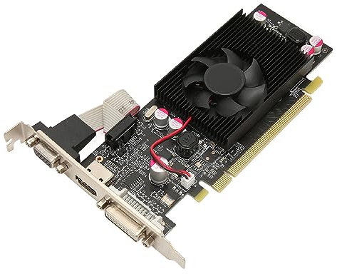 Bewinner GT210 Grafikkarten, 1 GB DDR2 64 Bit PC Gaming Grafikkarte mit DVI I VGA HD Multimedia Schnittstelle PCI Express 2.0, Desktop Grafikkarte für Büro und Gaming (GT210 1 GB DDR2 64