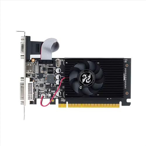 Nuwo Scheda Grafica GT610 GT 610 2 GB DDR3 64 bit 810MHz, Scheda Video GPU per PC, DVI, HDMI, VGA, PCI Express 2.0, Supporta DirectX 11, Bulk