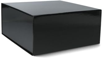ideas in boxes Premium Geschenkbox mit Deckel, faltbar, Geschenkkarton, Magnetbox, Geschenkverpackung für Weihnachten & Geburtstag, Magnetfaltbox, Schwarz glänzend, 22x22x10cm