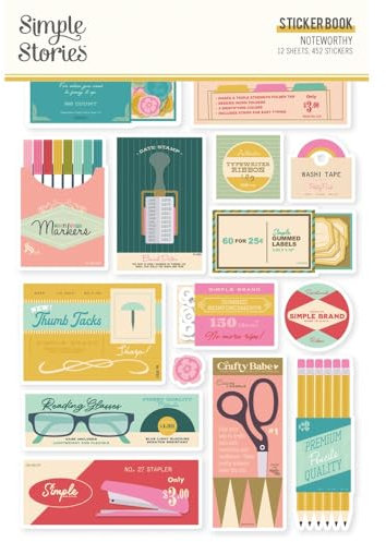 Simple Stories Sticker Book 12/Sheets-Noteworthy