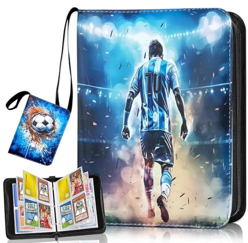 FußballSammelalbum Karten, 50 Seiten 400 Sammelkarten Album Fussball Großes Fassungsvermögen Fussball karten sammelalbum Fußballkartenhefte kompatibel mit allen Arten von Fußballkarten