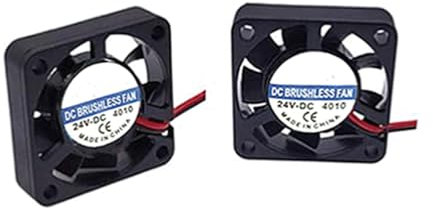 40 x 40 x 10MM 24V 2Pin DC Cooler Small Cooling Fan for 3D Pinter Part (2 Pack) (24V, 4010)