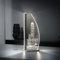 Luverre Tisch-Lampe | LED-Leuchte | Glas-Leuchte mit Gravur für Nachttisch, Kommode, Wohnzimmer (Hongkong Skyline, Segel | anthrazit)
