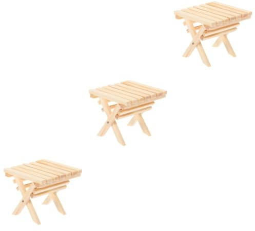 HEMOTON 3 Stück Miniatur Klapp Couchtisch Miniatur Tisch Aus Holz Puppenhaus Tisch Miniatur Holztisch Holz Miniatur Möbel Mini Hausmöbel Miniatur Klapptisch Mini Tisch