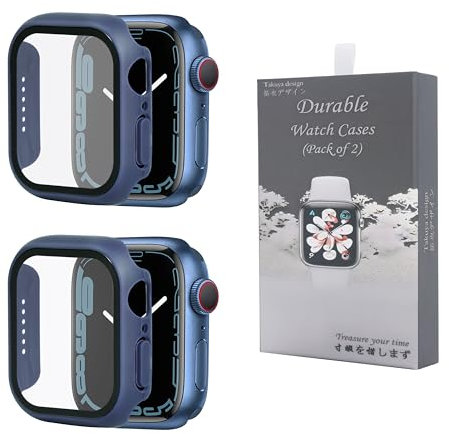 Takuya Design Durable Watch Cases For Apple Watch (Navy, 40mm for 4/5/6/SE/SE2) (Pack of 2)