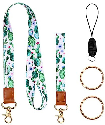 Shengxi Schlüsselbänder mit Karabiner Lanyard Strap, Umhängeband Lang und Handschlaufe Kurz, Schlüsselband mit Schlüsselbund Universal für Schlüssel Ausweis Handy Kamera