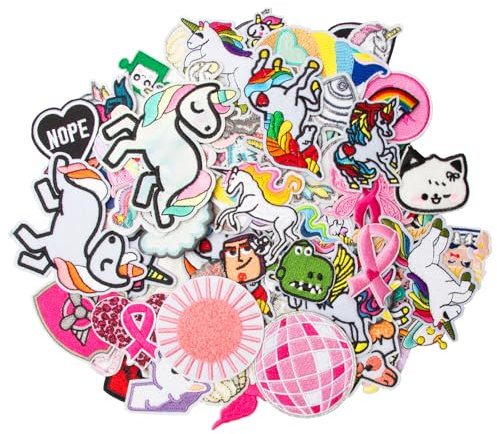 Pilikoll 100 Pcs Iron on Patches for Clothing Random Embroidered Applique Patches Stickers Embroidered Applique Patches Stickers Assorted Sew on Repair Patches for Jeans,Jackets,Hats,Backpacks