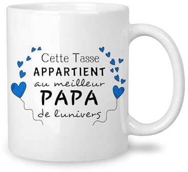 Yufansd Tasse Mug - Le Meilleur Papa de L'univers - Cadeau Original pour Père - Idée Fête des Pères, Anniversaire, Noël - Céramique 350 ml