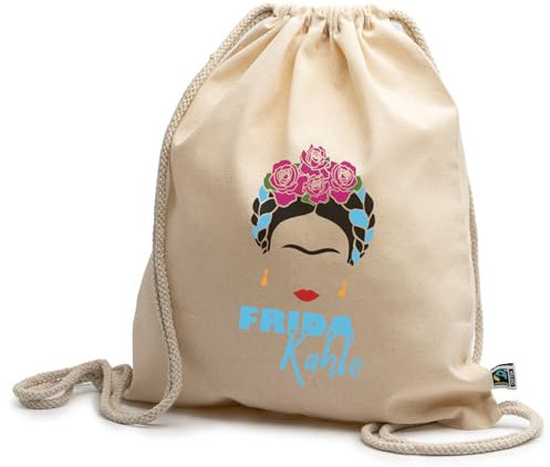 rainUP Rucksack aus Baumwolle mit Kordelzug, Design Frida, türkis, One size