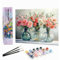 Bougimal Peinture par Numéro Adulte Paysages avec Pinceaux et Acryliques Bricolage Peintures Kits, pour la Décoration Intérieure maison, Fleurs 6 28x35cm(sans Cadre)