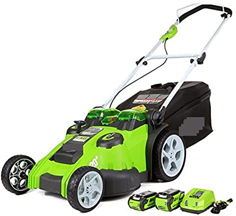 Tondeuse à Gazon, Tondeuse à Gazon sans Fil 40 V 20 Pouces (2 en 1), Batterie 4,0 Ah + 2,0 Ah et Chargeur Inclus.