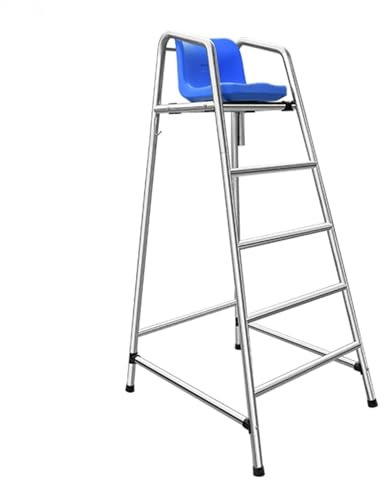 Sedia da bagnino in acciaio inox per piscina, patio e portico, portatile, per esterni, con sedile antiscivolo, altezza 180 cm