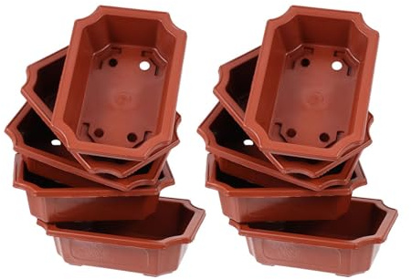 Yardwe Ceramic Flower Pot 7.3 X 5.3 Inch Bonsai Planter for Succulents and Small Plants Indoor Outdoor Decorative Plant Vase Lightweight and Practical for Home Garden Office