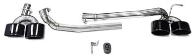 TZIUSFAC Edelstahl-Auspuffendrohr Für Für W204 C180 C200 C260 Upgrade C63 Vier-Auslass-Endrohr-Schalldämpfer-Abgasanlage(Black 26cm)