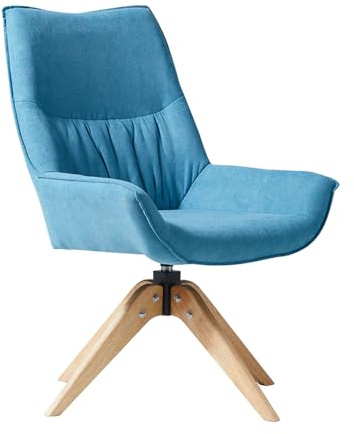 DARDVORLAG Home Esszimmerstuhl Esstisch Drehstühle 360° Drehbarer Esszimmerstuhl Gewebtes Gewebe Esszimmerstühle Moderne Esszimmerstühle mit Holzbeinen für Esszimmer Wohnzimmer (Azurblau)