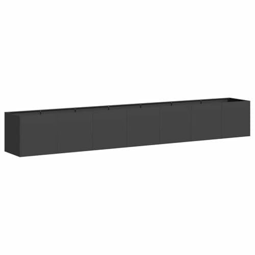 vidaXL Jardinière Noir 280x40x40 cm Acier laminé à Froid, Pot de Fleurs, Support de Plantes, lit surélevé, Support de jardinière, bac à Plantes
