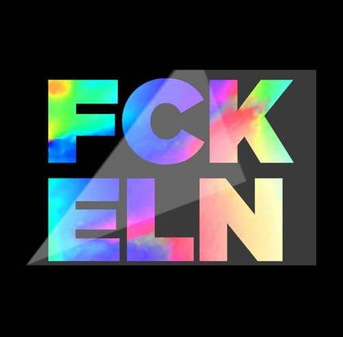 FCK ELN - ANTI ELON 11 x 9 cm - Auto Aufkleber Sticker Statement (Rainbow)