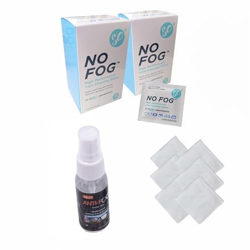 SO NO Fog Anti-Fog Wipes, Premium Anti-Fog Spray & Microfiber Glasses Cloths Bundle | Perfect Lens and Spectacle Cleaner Kit | 60pk Anti-Fog Wipes, 30ml Spray, 6pk Microfiber Cloths