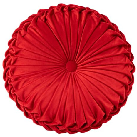 Cammeciso KüRbis Kissen,KüRbis Kissen Samt,3D KüRbis Zierkissen,PlüSch KüRbis Dekokissen,Rund Plissee KüRbis Dekokissen,KüRbis Kissen Rundes Plissiert,Home Decoration,Wohnzimmer,Sofa