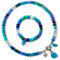 SKLife style design Damen Armband mit Halskette Set - Bunte Natursteinen Schmuckset- Geschenk für Frauen, Choker im Boho-Stil. (Bunt-Blau)