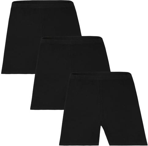AOOWU Pantalones Corto de Danza para Niñas, 3 Piezas Pantalones Cortos de Ballet para Niños, Short Pantalones de Gimnasia Ballet Niños con Cintura Elástica para 10-12 Años (150CM)
