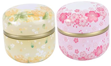 FUNOMOCYA 2stücke Teedosen Aus Robustem Weißblech Luftdichte Metalldose Für Aromatisierten Tee Kleine Runde Teebehälter Gelb Hochwertige Verpackung Für Tee Und Snacks