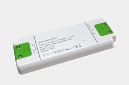 LED Netzteil Pro SLIM (MECP-C2) 12V DC, 4,16A, 50W Trafo mit MM Möbeleinbau, CE, Kurzschlussfest