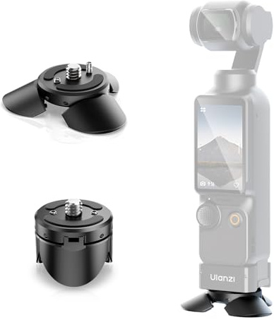 ULANZI PK-08 Auto-Open Mini Tripod for DJI Pocket 4p 4 3/Luna Ultra | Tripod & Grip Mode, Aluminum Alloy, 1/4-20 Screw for Xtra Muse, Compact Travel Vlog Action Camera Accessories