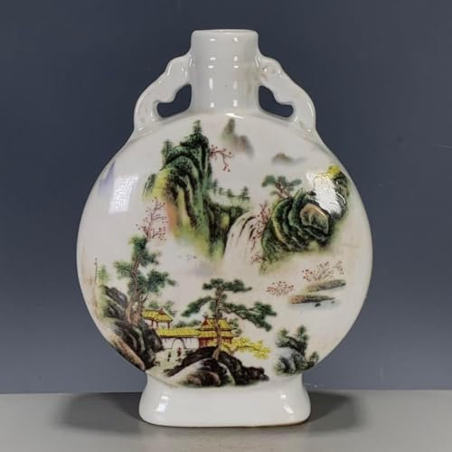ZHENGYUSW Klassische Vase aus Porzellan, Pastelllandschaft, Monde, Porzellanvase, Bürodekoration