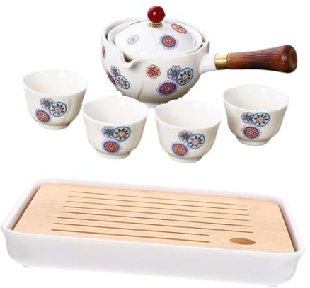 CIYODO Set di Teiera in Ceramica con Tazza da tè per Viaggi Design Unico E Pratico Adatto per Preparare tè Kung Fu A Casa Ufficio