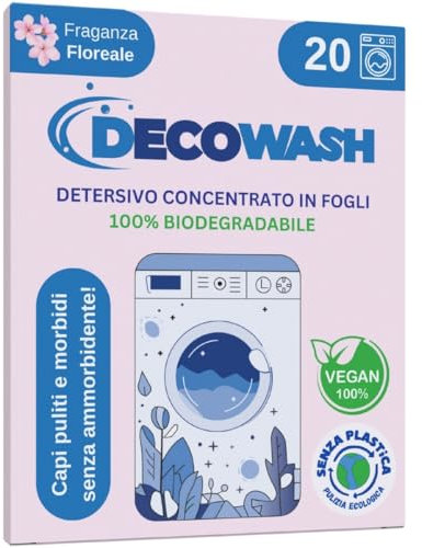 Detergente en Tiras para Lavadora (Máximo 40 Lavados) - Efecto Suavizante, Ecológico, Hipoalergénico, Vegano y Cruelty Free - Ropa limpia y suave sin ensuciar el Planeta (Floral)