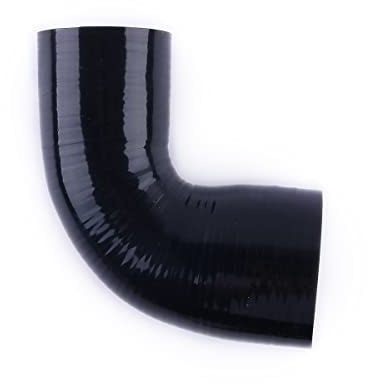 ASYXPCRH Acoplador de silicona para radiador de codo de 90 grados de diámetro interior de 60 mm a 63 mm, refuerzo de poliéster de 4 capas, pared de 5,4 mm, longitud de pierna unilateral, color negro