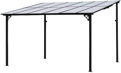 Home Deluxe Terrassenüberdachung ECO Anthrazit - 300 x 360 cm, Anthrazit | Wetterfeste Alu-Überdachung für Terrasse & Garten