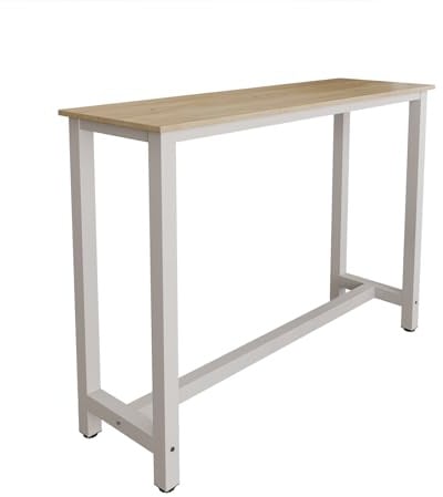MB Muebles Bonitos | Küchentisch mit Metallstruktur | Bartresen für küche | Bartische im minimalistischen Stil | Weiß und Sonoma | Breite 140 x Höhe 100 x Tiefe 40 cm | Modell Ani