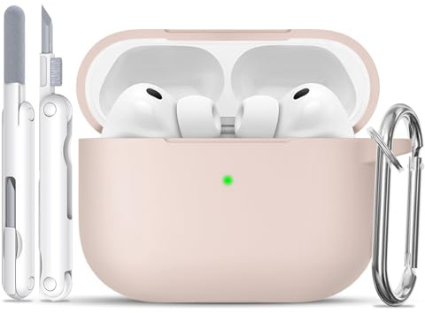 TNSNK für AirPods Pro 3 Hülle, A7-Sandy Pink | Weiches Silikon, unterstützt kabelloses Laden, with Clean Kit & Keychain, Leicht, Rutschfest, Kratzfest