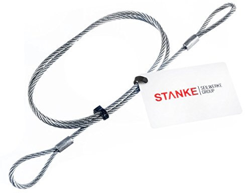Seilwerk STANKE Drahtseil verzinkt mit Öse, Forstseil mit Schlaufe Anschlagseil 4 mm 6x7, Länge 0,5 m