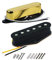 Fleor Lot de vintage Alnico V Micro pour guitare pont Micro manche Alnico Lot de 5 Micros de style Tele, Chrome Neck + Bridge doré