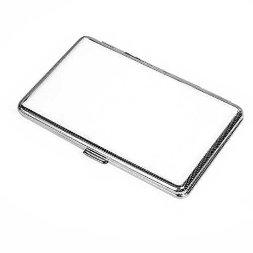 Cigarette Case, Pink Leather Silm Cigarette Box for Women Ladies (White)