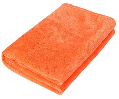Colorful Babydecke Micro Plüsch Fleecedecke, Super Weich Warm,Decke für Baby (Orange, 50 x 70 cm)