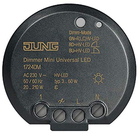 Jung Mini variateur universel 1724 DM LED Phas.on/off 4011377158733