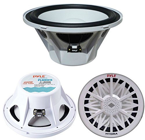 PYLE PLMRW8 SUBWOOFER IMPERMEABILE MARINO WATER PROOF 8 20,00 CM 200 MM BIANCO PER IMBARCAZIONI BARCA GOMMONE PISCINA O LOCALI ALL'APERTO SINGOLA BOBINA DA 4 OHM 200 WATT RMS 400 WATT MAX