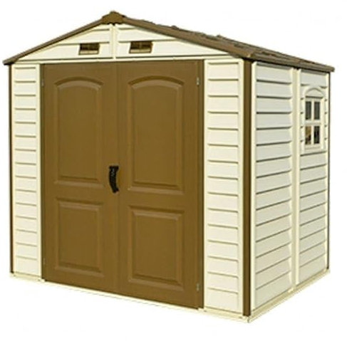 Ezooza casetta da Giardino in PVC StoreAll 245 x 161 cm Colore Beige e Marrone. Garanzia 15 Anni