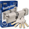 GERCAR Pro Knaufzylinder 30/30 Massiver Schließzylinder mit Knauf Zylinderschloss Türschloss - aus Messing Matt Vernickelt - inkl. 5 Schlüssel - Wendeschlüssel - Länge: 60 mm, A:30 B:30-1x