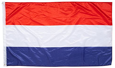 EM Flagge Europa - Wetterfeste Fahne 90x150cm (Niederlande) | Die 90-x-150-cm-Flagge setzt die Niederlande-Farben großflächig an Balkon, Fahnenmast oder Fanbereich um.