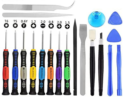 20 Stück Handy Werkzeug Schraubendreher Set mit Phillips Flachkopf Pentalobe Torx und Öffnung Pry für iPhone 12 11 Pro XS/XR/X/8 Plus/7 Plus/6S 6 Plus/5/4, Samsung Note 10 20 S20 Ultra
